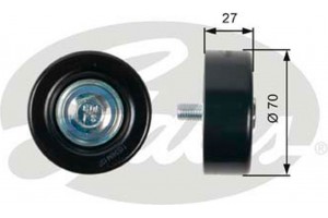 Gates Τροχαλία παρέκκλισης, Ιμάντας poly-V - T36409