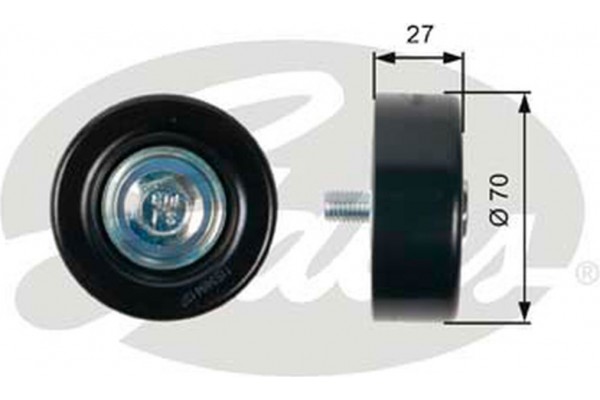 Gates Τροχαλία παρέκκλισης, Ιμάντας poly-V - T36409