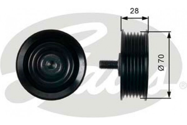 Gates Τροχαλία παρέκκλισης, Ιμάντας poly-V - T36410