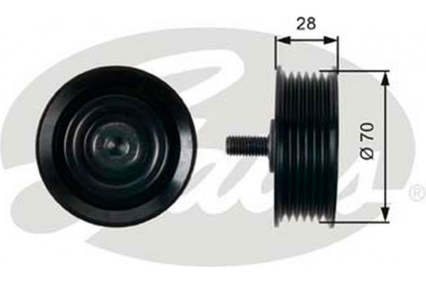 Gates Τροχαλία παρέκκλισης, Ιμάντας poly-V - T36410