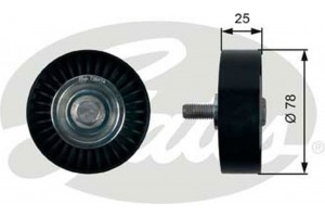 Gates Τροχαλία παρέκκλισης, Ιμάντας poly-V - T36412