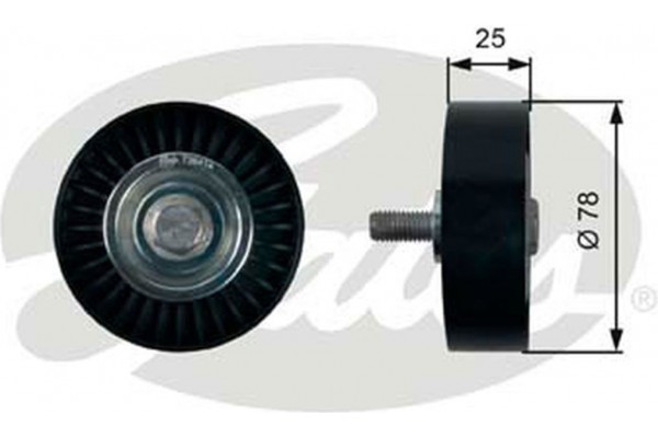 Gates Τροχαλία παρέκκλισης, Ιμάντας poly-V - T36412