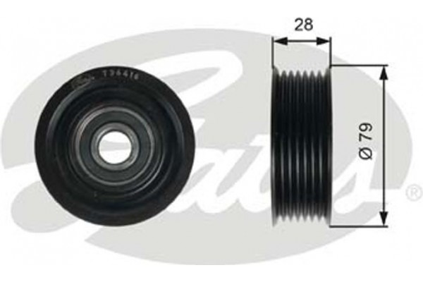 Gates Τροχαλία παρέκκλισης, Ιμάντας poly-V - T36416