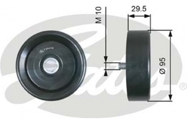 Gates Τροχαλία παρέκκλισης, Ιμάντας poly-V - T36419