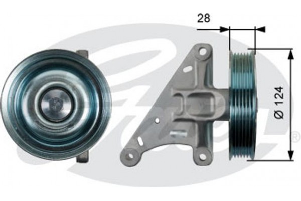 Gates Τροχαλία παρέκκλισης, Ιμάντας poly-V - T36427