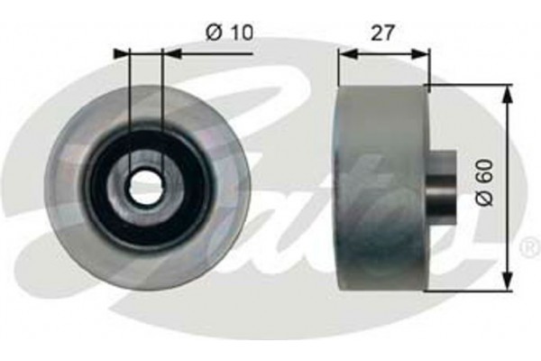 Gates Τροχαλία παρέκκλισης, Ιμάντας poly-V - T36431