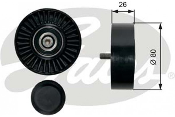 Gates Τροχαλία παρέκκλισης, Ιμάντας poly-V - T36452