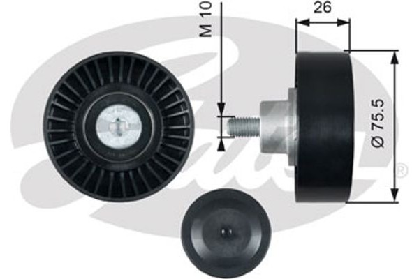 Gates Τροχαλία παρέκκλισης, Ιμάντας poly-V - T36455