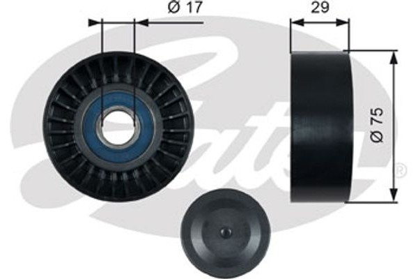 Gates Τροχαλία παρέκκλισης, Ιμάντας poly-V - T36462