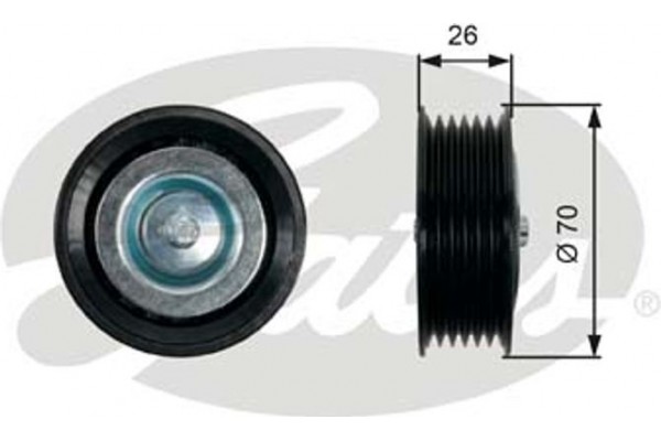 Gates Τροχαλία παρέκκλισης, Ιμάντας poly-V - T36469