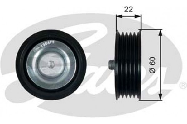 Gates Τροχαλία παρέκκλισης, Ιμάντας poly-V - T36473