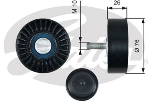 Gates Τροχαλία παρέκκλισης, Ιμάντας poly-V - T36485