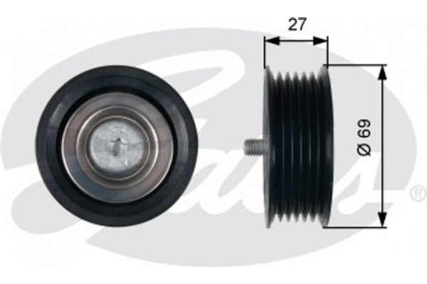 Gates Τροχαλία παρέκκλισης, Ιμάντας poly-V - T36487