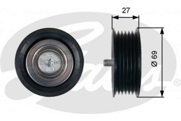 Gates Τροχαλία παρέκκλισης, Ιμάντας poly-V - T36487