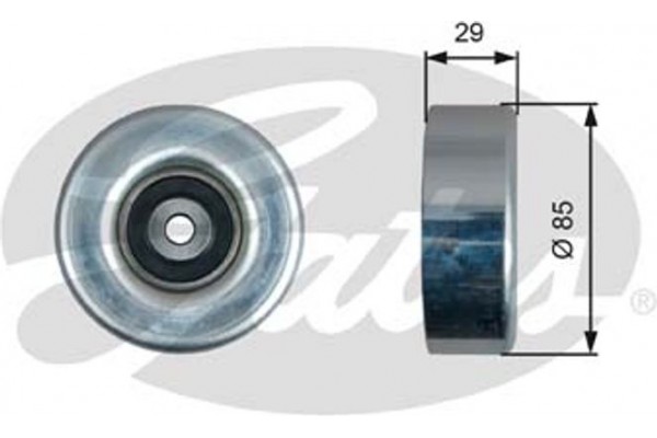 Gates Τροχαλία παρέκκλισης, Ιμάντας poly-V - T36498