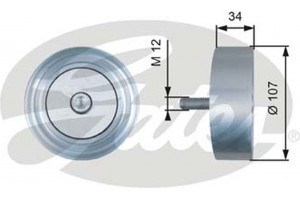 Gates Τροχαλία παρέκκλισης, Ιμάντας poly-V - T36515