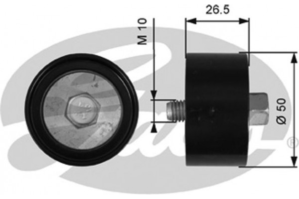 Gates Τροχαλία παρέκκλισης, Ιμάντας poly-V - T36537