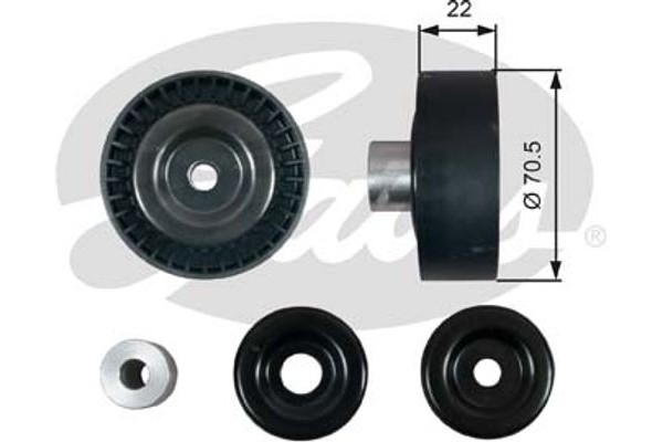 Gates Τροχαλία παρέκκλισης, Ιμάντας poly-V - T36611