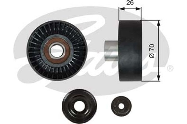 Gates Τροχαλία παρέκκλισης, Ιμάντας poly-V - T36612