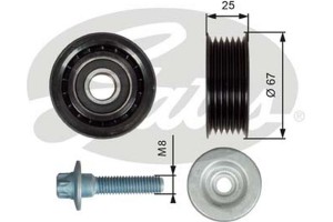 Gates Τροχαλία παρέκκλισης, Ιμάντας poly-V - T36619