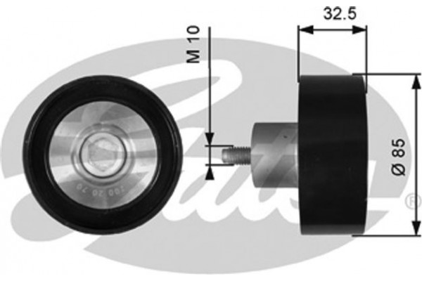 Gates Τροχαλία παρέκκλισης, Ιμάντας poly-V - T36625