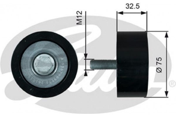 Gates Τροχαλία παρέκκλισης, Ιμάντας poly-V - T36741