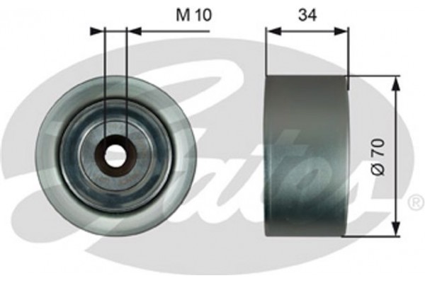 Gates Τροχαλία παρέκκλισης, Ιμάντας poly-V - T36742