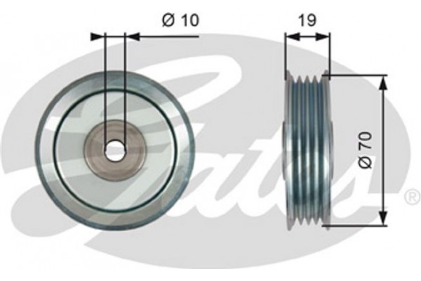 Gates Τροχαλία παρέκκλισης, Ιμάντας poly-V - T36751