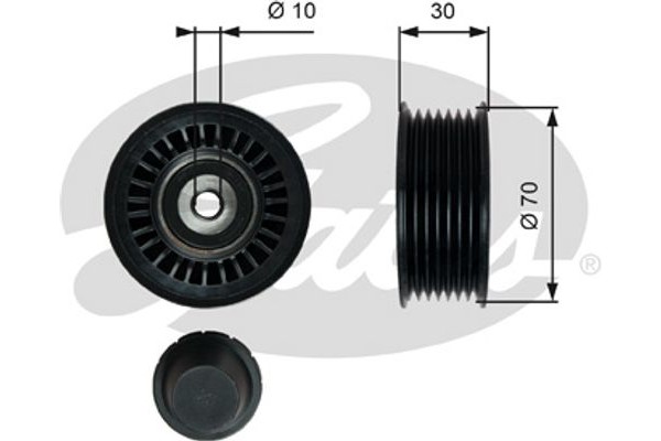 Gates Τροχαλία παρέκκλισης, Ιμάντας poly-V - T36763