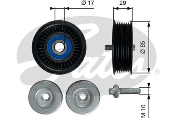 Gates Τροχαλία παρέκκλισης, Ιμάντας poly-V - T36765