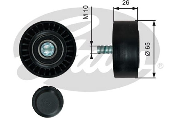 Gates Τροχαλία παρέκκλισης, Ιμάντας poly-V - T36766