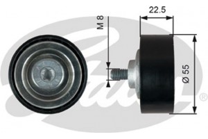 Gates Τροχαλία παρέκκλισης, Ιμάντας poly-V - T36767