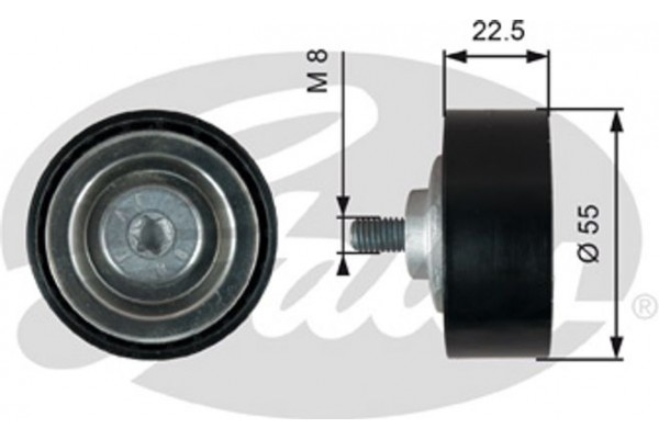 Gates Τροχαλία παρέκκλισης, Ιμάντας poly-V - T36767