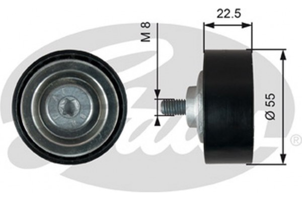 Gates Τροχαλία παρέκκλισης, Ιμάντας poly-V - T36767