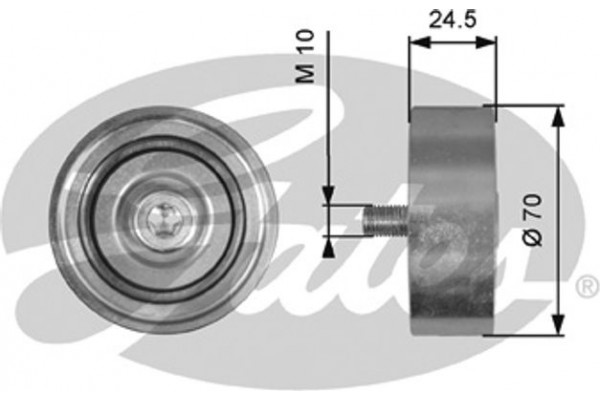 Gates Τροχαλία παρέκκλισης, Ιμάντας poly-V - T36777