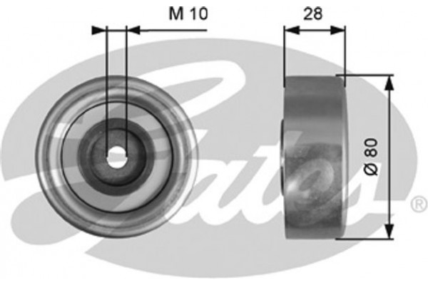 Gates Τροχαλία παρέκκλισης, Ιμάντας poly-V - T36778