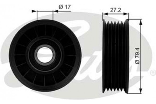 Gates Τροχαλία παρέκκλισης, Ιμάντας poly-V - T38009