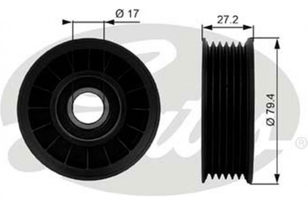 Gates Τροχαλία παρέκκλισης, Ιμάντας poly-V - T38009