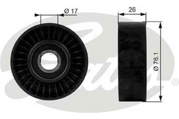 Gates Τροχαλία παρέκκλισης, Ιμάντας poly-V - T38015