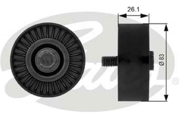 Gates Τροχαλία παρέκκλισης, Ιμάντας poly-V - T38027