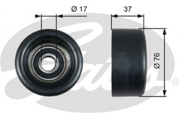 Gates Τροχαλία παρέκκλισης, Ιμάντας poly-V - T38028