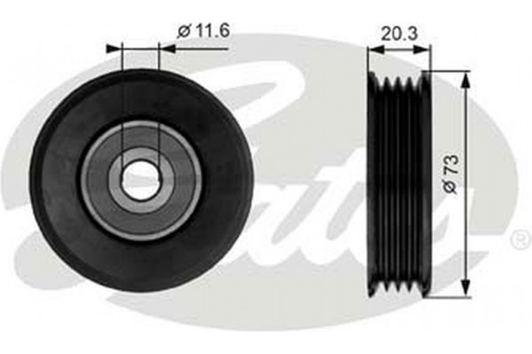 Gates Τροχαλία παρέκκλισης, Ιμάντας poly-V - T38031