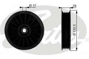 Gates Τροχαλία παρέκκλισης, Ιμάντας poly-V - T38034
