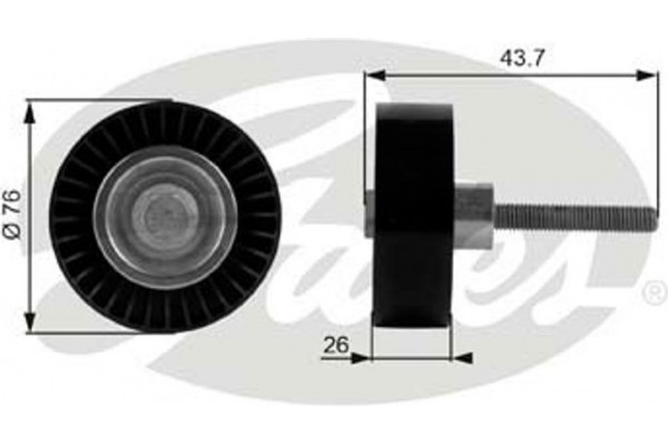 Gates Τροχαλία παρέκκλισης, Ιμάντας poly-V - T38054