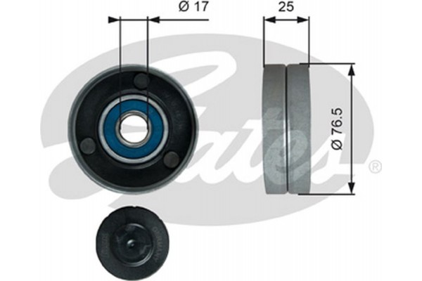 Gates Τροχαλία παρέκκλισης, Ιμάντας poly-V - T38059