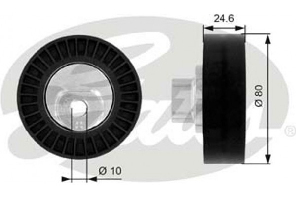 Gates Τροχαλία παρέκκλισης, Ιμάντας poly-V - T38069