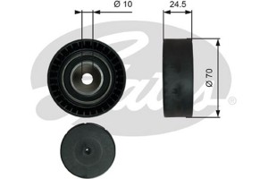 Gates Τροχαλία παρέκκλισης, Ιμάντας poly-V - T38071