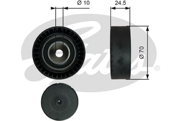 Gates Τροχαλία παρέκκλισης, Ιμάντας poly-V - T38071