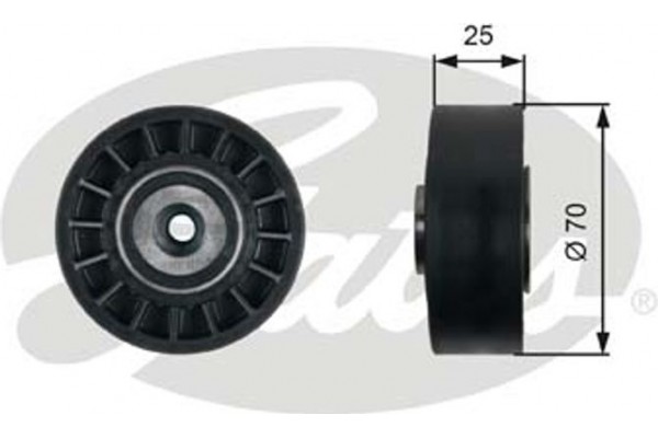 Gates Τροχαλία παρέκκλισης, Ιμάντας poly-V - T38095