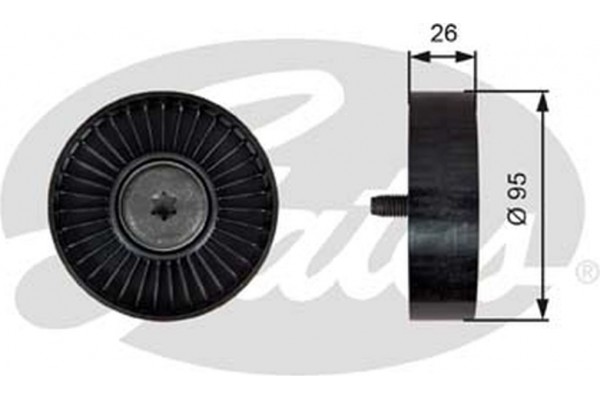 Gates Τροχαλία παρέκκλισης, Ιμάντας poly-V - T39247